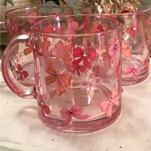 Coquette pink glass coffee mug